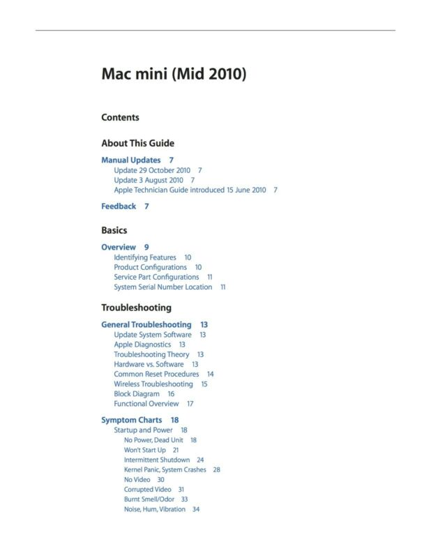 Mac mini 2010 service manual download